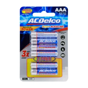 AC Delco بطاريات قلوية AAA عرض – 6 حبات (4+2 مجاناً)