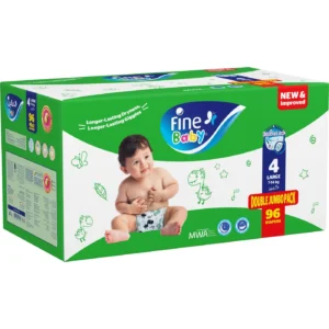 Fine Baby Diapers DoubleLock – Stage 4 Large – 96 Pieces (Giant Savings Box)