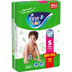 Fine Baby Diapers DoubleLock – Stage 5 Maxi – 70 Pieces