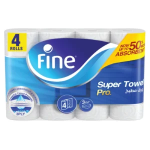 Fine Super Towel Pro 60 Sheets 3 Ply 4 Rolls