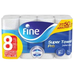 Fine Super Towel Pro 60 Sheets 3 Ply 8 Rolls