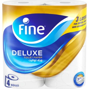 Fine Deluxe Toilet Paper – 140 Sheets, 3 Ply – 4 Rolls