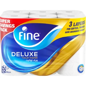 Fine Toilet Tissue Deluxe – 3 Ply – 140 Sheets – 12 Rolls